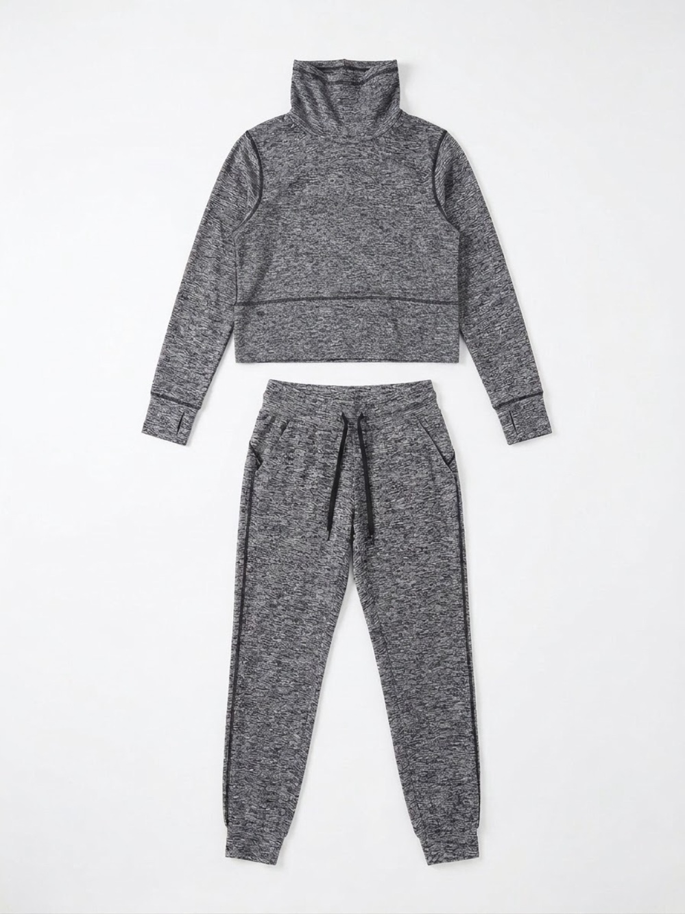 Lululemon Ready to Rulu Fleece Set – Heathered Black, Size 4